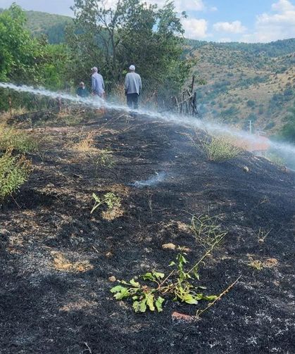Korgun’da korkutan ot yangını büyümeden söndürüldü