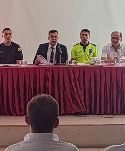 Yapraklı’da muhtarlar toplantısı öncesi yangın tatbikatı