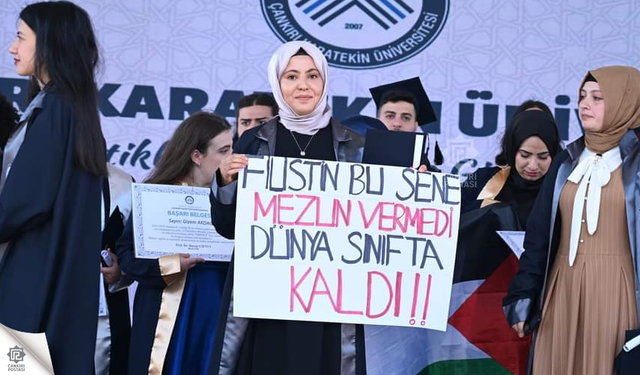 ÇAKÜ’lü öğrenciler Gazze’de ki İsrail zulmünü dövizlerle kınadı!