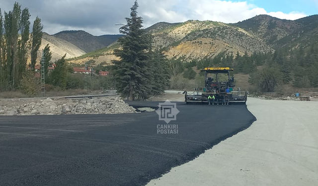 Korgun bağlantı yolunda asfalt atıldı