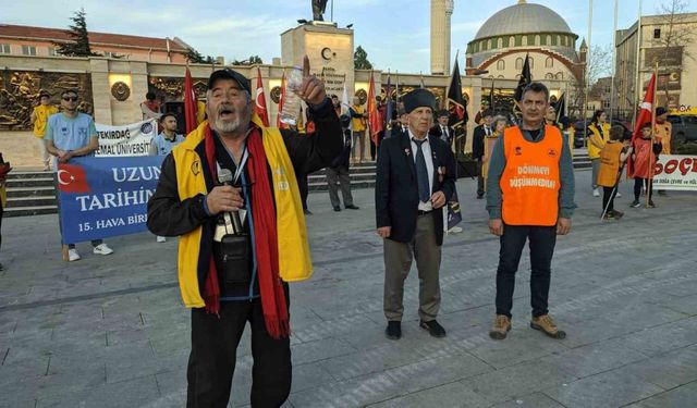 57. Alay, 15. Hava Bölüğü Keşan’da buluştukları 27. Alay gönüllüleri ile Çanakkale’ye uğurlandı