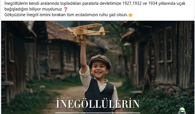 İnegöllülerin uçak bağışı, yapay zekayla günü yüzüne çıktı