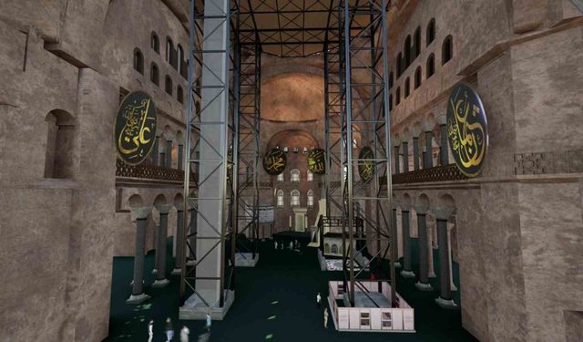 Ayasofya’nın ana kubbesinde tarihi restorasyon