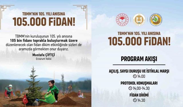 TBMM’nin 105.yılı anısına 105 bin fidan toprakla buluşacak