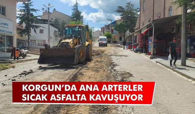 Korgun’da ana arterler sıcak asfalta kavuşuyor