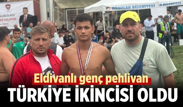 Eldivanlı genç pehlivan Türkiye ikincisi oldu