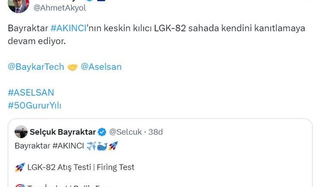 AKINCI TİHA’dan ASELSAN’ın LGK-82 mühimmatıyla hedefe tam isabet