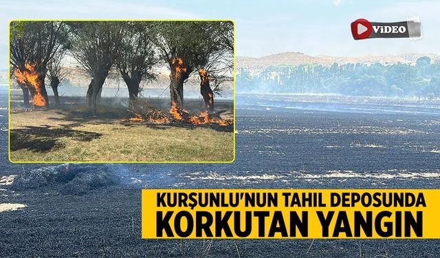Kurşunlu'nun tahıl deposunda korkutan yangın