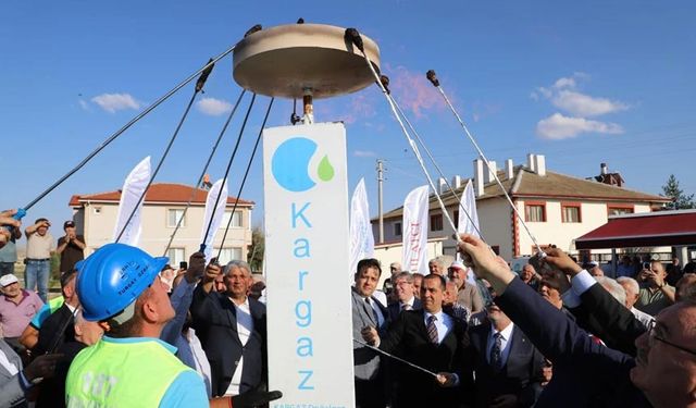 Kalfat’ta doğalgaz ateşi yandı