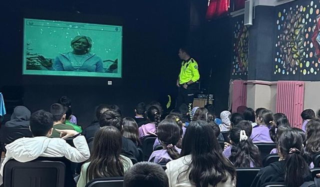 Korgun Ortaokulunda Öğrencilere Trafik Güvenliği Eğitimi Verildi