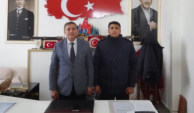 Atkaracalar’a Atanan Yeni Karakol Komutanı Başkan Oflaz'ı Ziyaret Etti