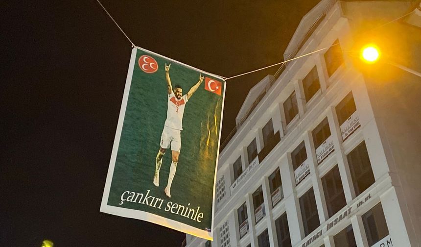 Çankırı'da sokağa asılan Merih Demiral pankartı gündem oldu