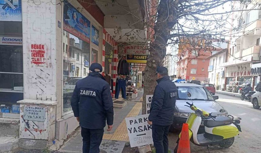 Çorum Belediyesi ’sarı çizgi’leri işgal eden işletmelere geçit verimiyor