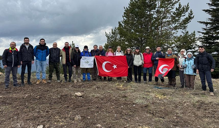 Bin 900 rakımlı Ilgaz Dağı zirvesinde Türk Bayrağı açtılar