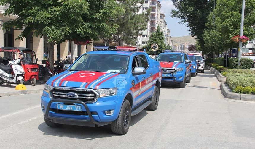 Çankırı’da Jandarma'nın 186. Kuruluş Yıl Dönümü araç kortejiyle kutlandı
