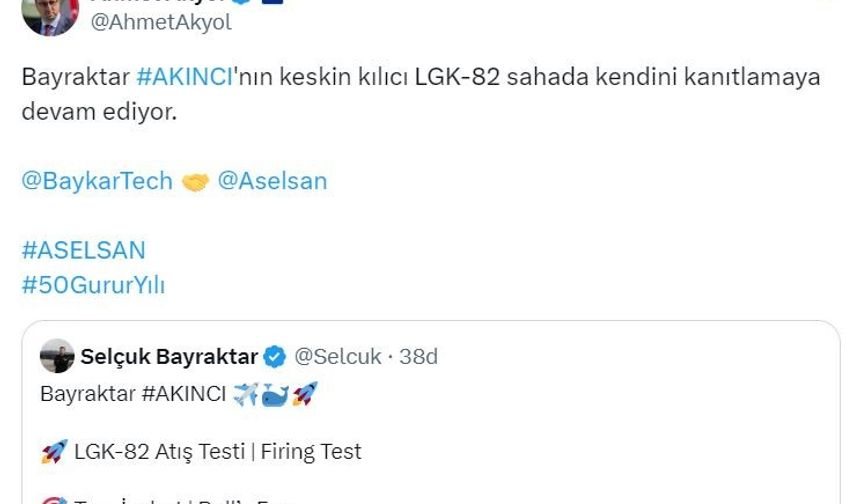 AKINCI TİHA’dan ASELSAN’ın LGK-82 mühimmatıyla hedefe tam isabet