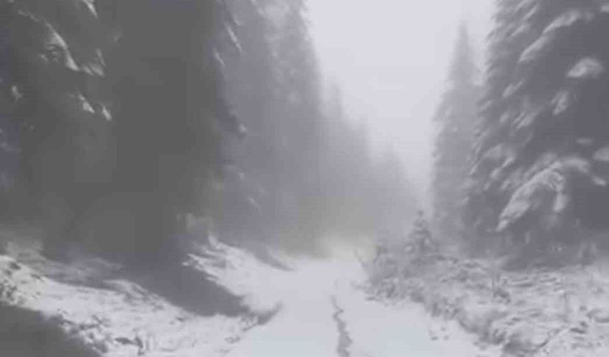 Karabük’ün yüksek kesimlerinde kar yağışı devam ediyor