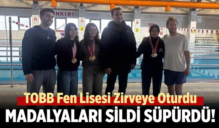 TOBB Fen Lisesi Yüzmede Zirveye Oturdu: Madalyaları Sildi Süpürdü!