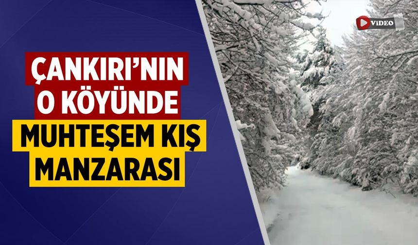 Çankırı’nın o köyünde muhteşem kış manzarası