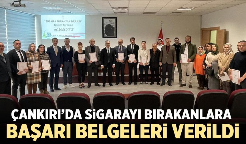 Çankırı’da Sigarayı Bırakanlara Başarı Belgeleri Verildi