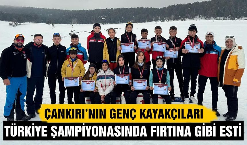 Çankırı’nın Genç Kayakçıları Türkiye Şampiyonasında Fırtına Gibi Esti