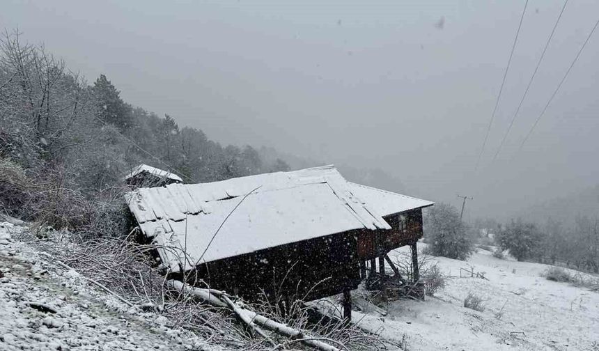 Kastamonu'da Nisan sonunda kar sürprizi
