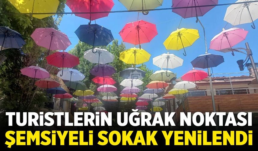 Çankırı’nın simgesi Şemsiyeli Sokak yeniden renklendi
