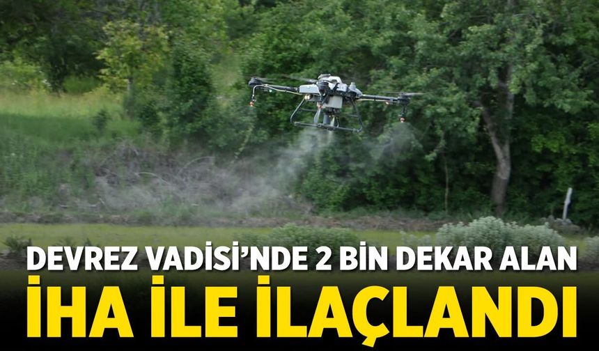 Devrez Vadisi’nde 2 bin dekar alan İHA ile ilaçlandı