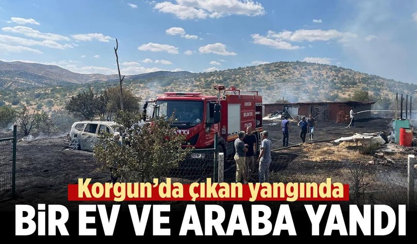 Korgun’da bahçe evi ve otomobil alevlere teslim oldu