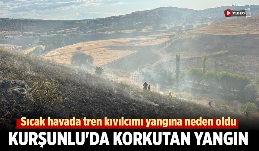 Çankırı’da yük treninden sıçrayan kıvılcımlar araziyi yaktı