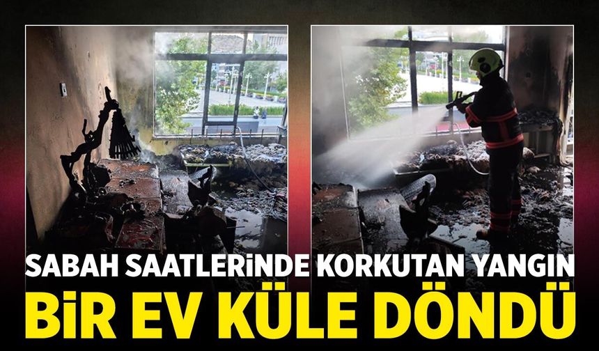 Çankırı'da sabah saatlerinde korkutan yangın! Ev alevlere teslim oldu