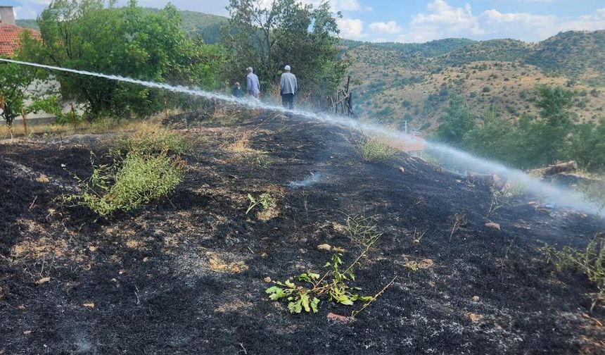 Korgun’da korkutan ot yangını büyümeden söndürüldü