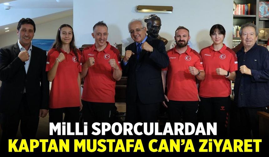Çankırılı milli sporculardan Kaptan Mustafa Can’a ziyaret