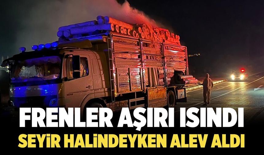Çankırı'da Kumaş yüklü kamyon alevlere teslim oldu