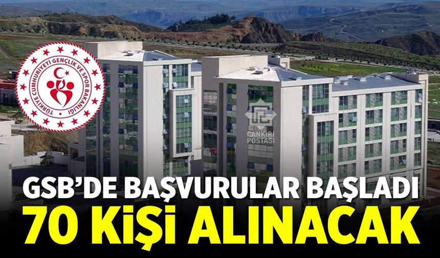 GSB’de TYP Başvuruları Başladı: Çankırı’da 70 Kişi Alınacak
